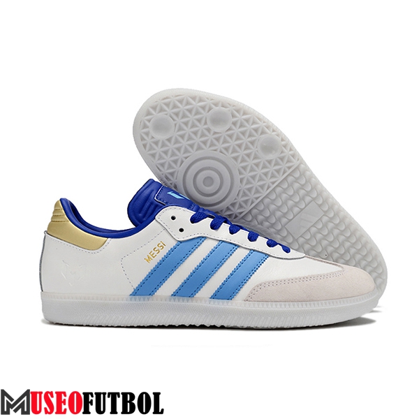 Adidas Botas De Fútbol SAMBA MESSI INDOOR BOOTS Blanco/Azul/Gris