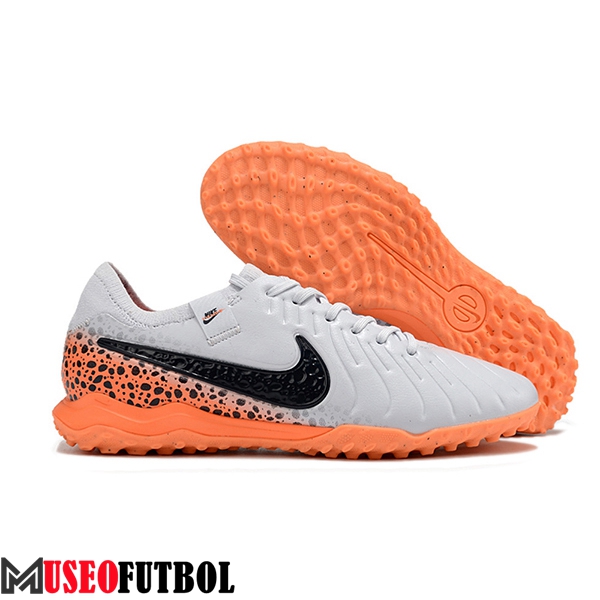 Nike Botas De Fútbol Tiempo Legend X PRO TF Blanco/Negro/Naranja -02