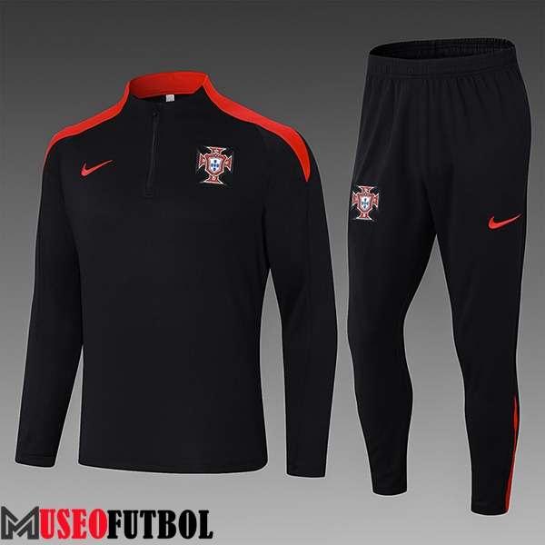 Chandal Equipos De Futbol Portugal Ninos Negro/Rojo 2024/2025