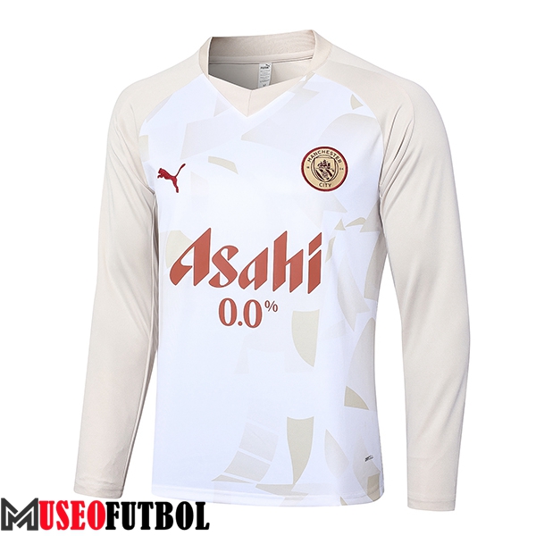 Sudadera De Entrenamiento Manchester City Blanco/Amarillo 2024/2025