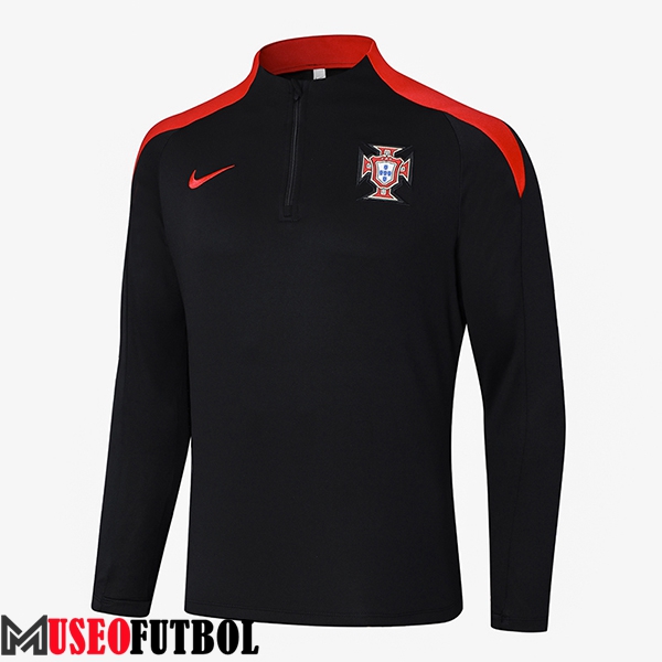 Sudadera De Entrenamiento Portugal Negro/Rojo 2024/2025