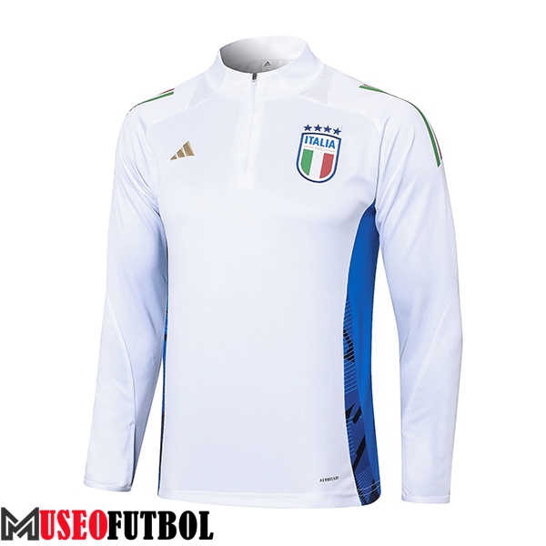 Sudadera De Entrenamiento Italia Blanco/Azul 2024/2025 -03