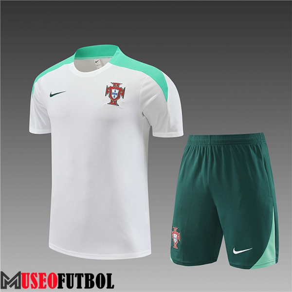 Camiseta Entrenamiento Portugal Ninos Blanco/Verde 2024/2025