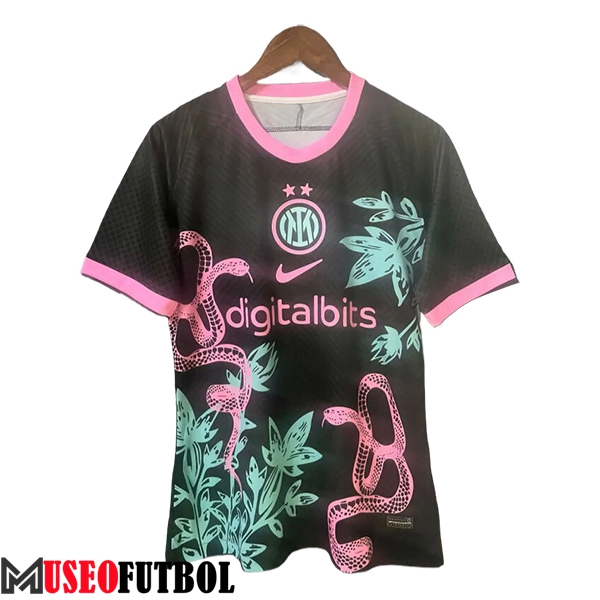 Camisetas De Futbol Inter Milan Champion 2 Negro/Rosa 2024/2025