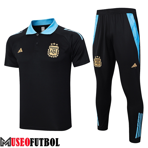 Camiseta Polo Argentina Negro/Azul 2024/2025