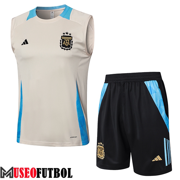 Camiseta Entrenamiento sin mangas Argentina Beige/Azul 2024/2025