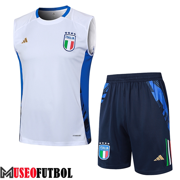 Camiseta Entrenamiento sin mangas Italia Blanco/Azul 2024/2025