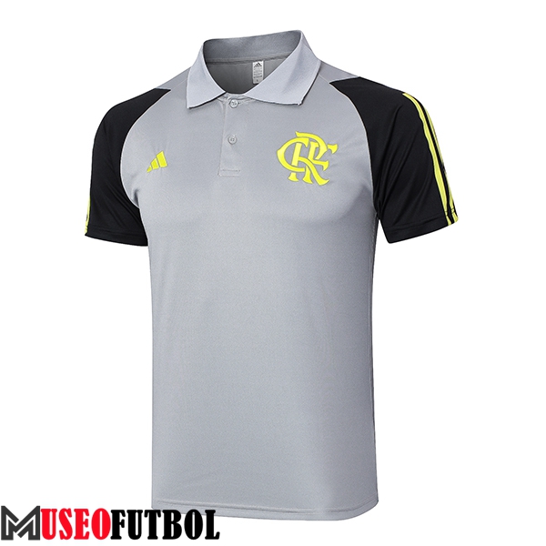 Camiseta Polo Flamengo Gris/Amarillo/Negro 2024/2025