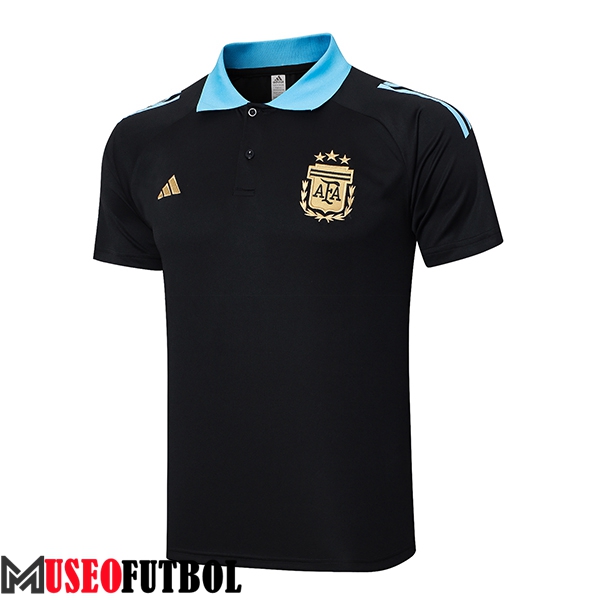 Camiseta Polo Argentina Negro/Azul 2024/2025