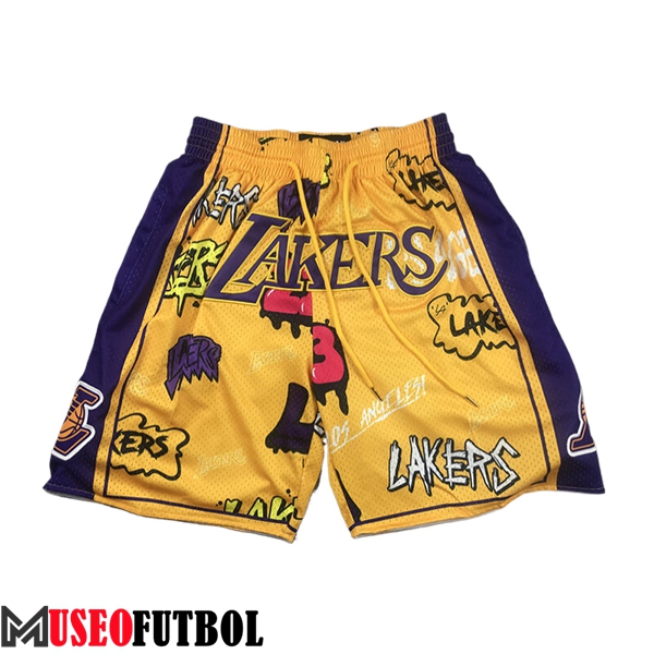 Cortos NBA Los Angeles Lakers 2024/25 Amarillo/Violeta