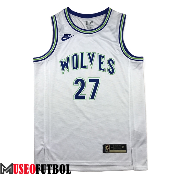 Camisetas NBA Minnesota Timberwolves (GOBERT #27) 2024/25 Blanco/Azul/Verde