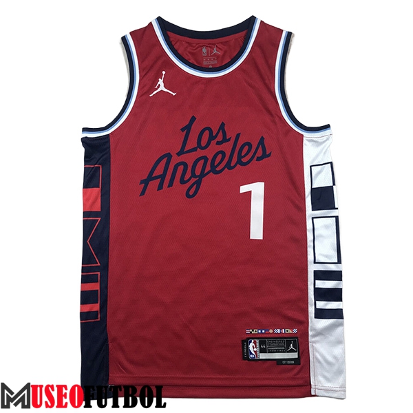 Camisetas NBA Los Angeles Clippers (HARDEN #1) 2024/25 Rojo/Negro/Blanco