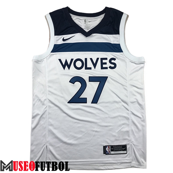 Camisetas NBA Minnesota Timberwolves (GOBERT #27) 2024/25 Blanco/Azul -02