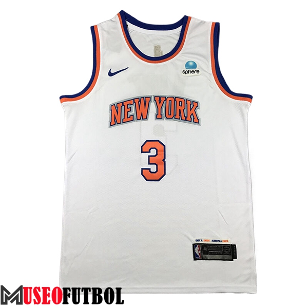 Camisetas NBA New York Knicks (HART #3) 2024/25 Blanco/Naranja -02