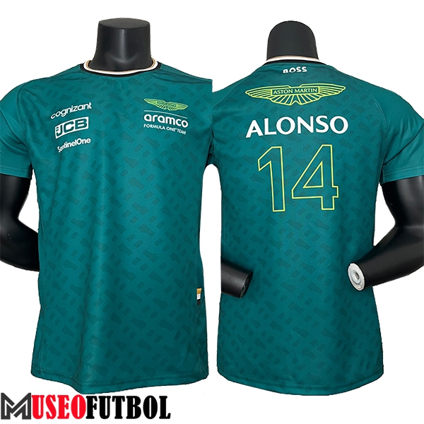 Camiseta de manga corta F1 Aston Martin Team (ALONSO #14) Verde 2024