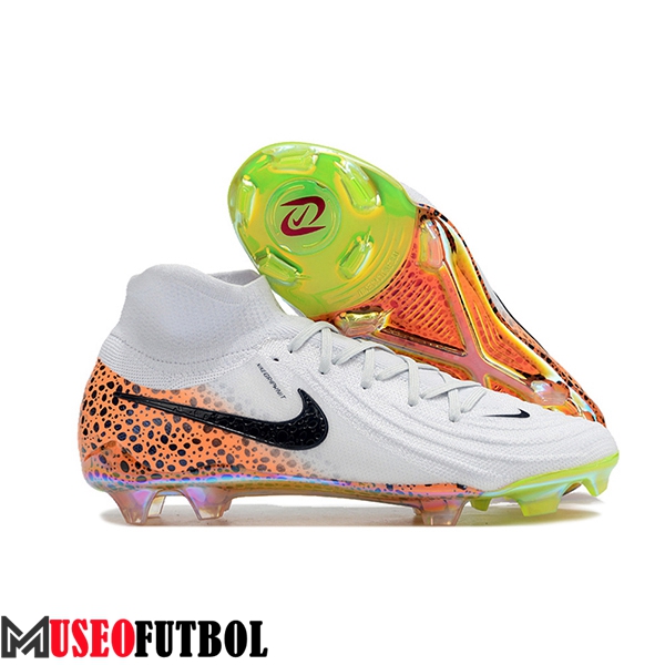 Nike Botas De Fútbol Phantom Luna Elite NU FG Blanco/Negro/Naranja -02