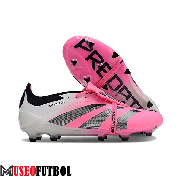 Adidas Botas De Fútbol Predator Elite Tongue FG Blanco/Rosa/Gris