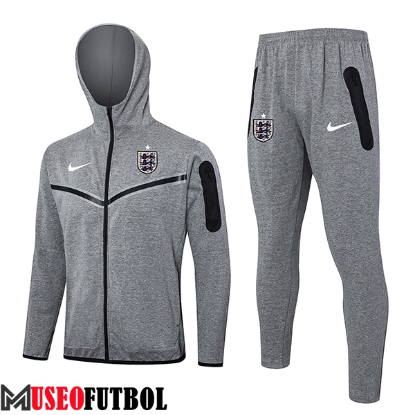 Chaqueta Con Capucha Chandal Rompevientos Inglaterra Gris 2024/2025