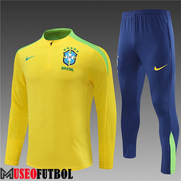 Chandal Equipos De Futbol Brasil Ninos Amarillo/Verde 2024/2025