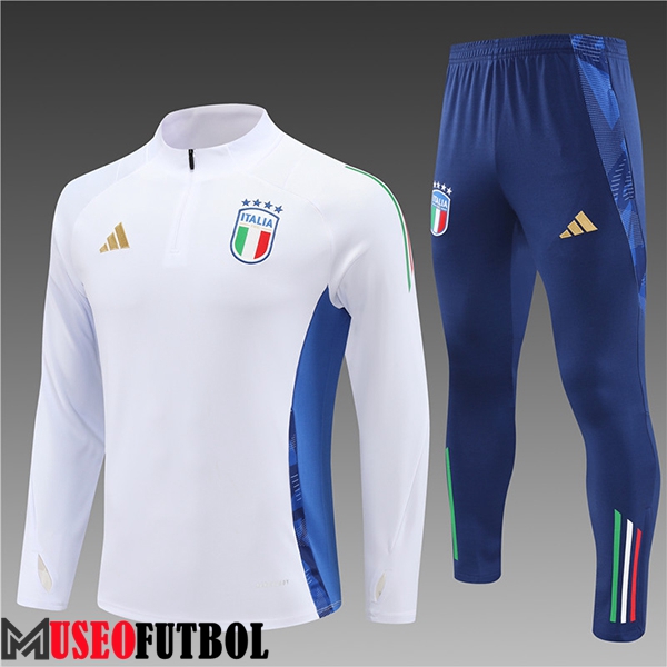 Chandal Equipos De Futbol Italia Ninos Blanco/Azul 2024/2025