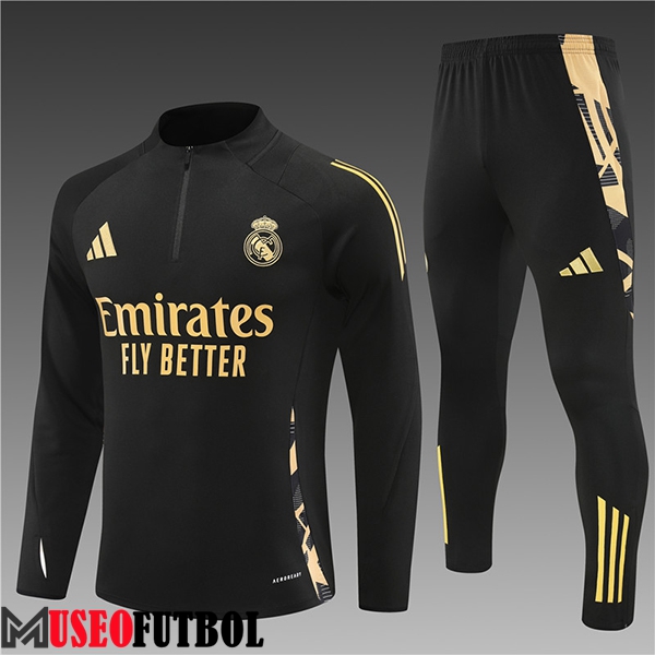 Chandal Equipos De Futbol Real Madrid Ninos Negro/Amarillo 2024/2025