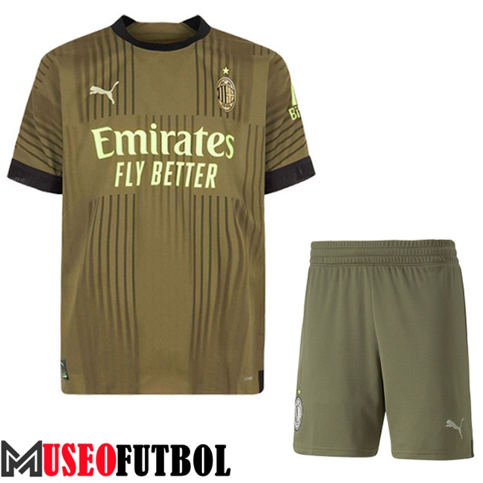 Camiseta AC Milan Tercera + Cortos 2022/2023