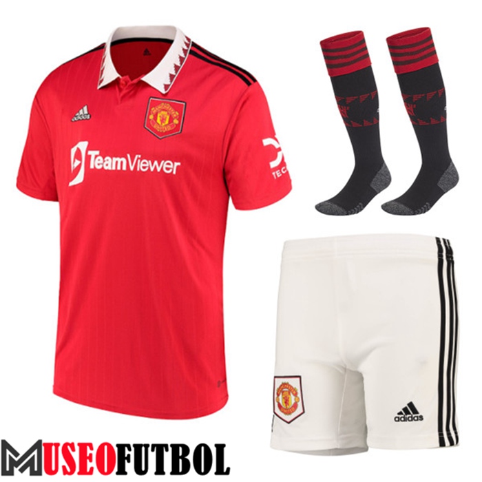 Camiseta Manchester United Primera (Cortos + Calcetines) 2022/2023