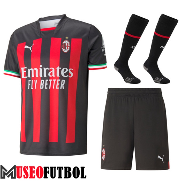 Camiseta AC Milan Primera (Cortos + Calcetines) 2022/2023