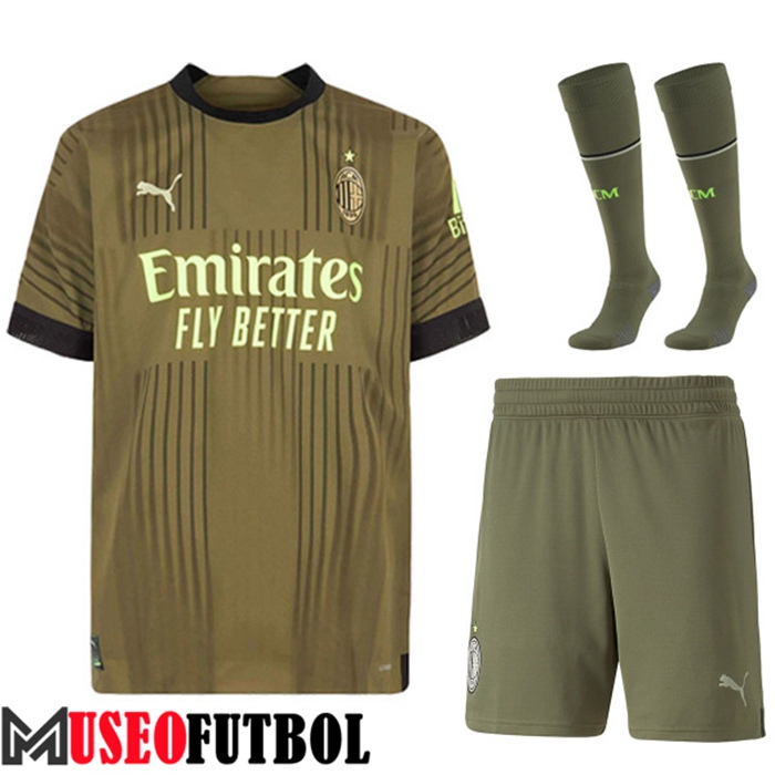 Camiseta AC Milan Tercera (Cortos + Calcetines) 2022/2023