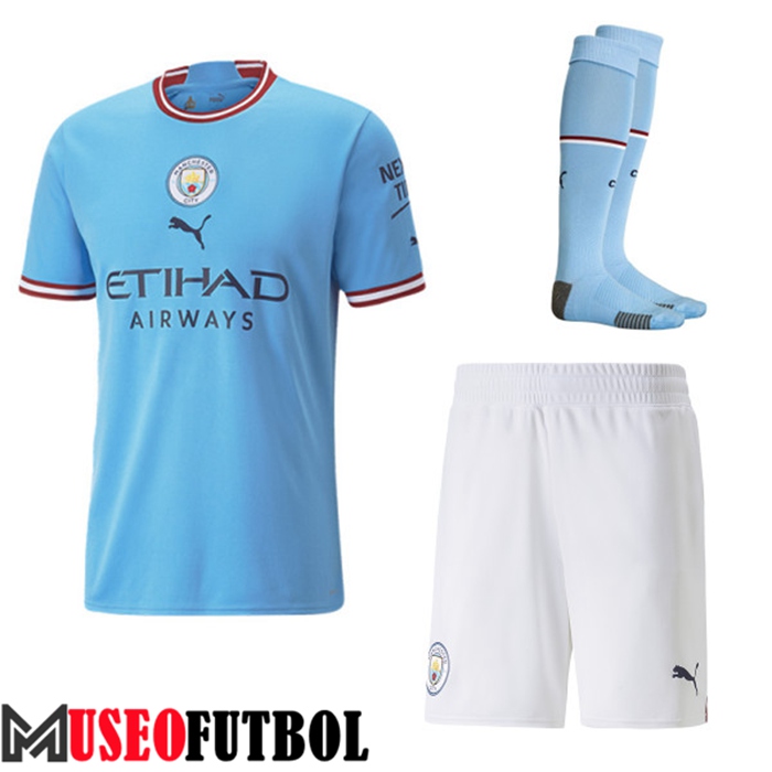 Camiseta Manchester City Primera (Cortos + Calcetines) 2022/2023