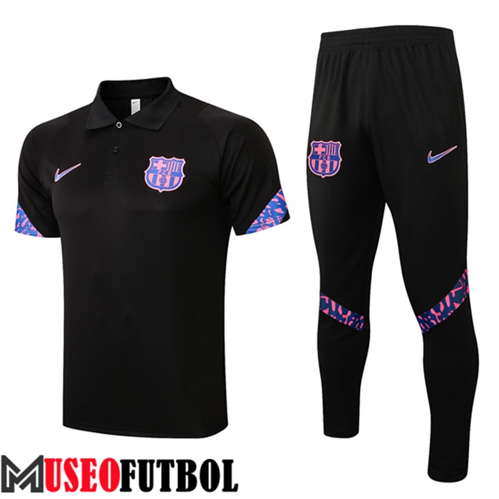 Polo FC Barcelona + Pantalones Negro 2022/2023