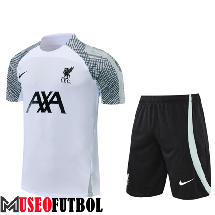 Camiseta Entrenamiento FC Liverpool + Cortos Blanco 2022/2023