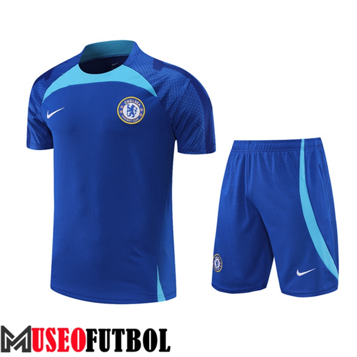 Camiseta Entrenamiento FC Chelsea + Cortos Azul 2022/2023