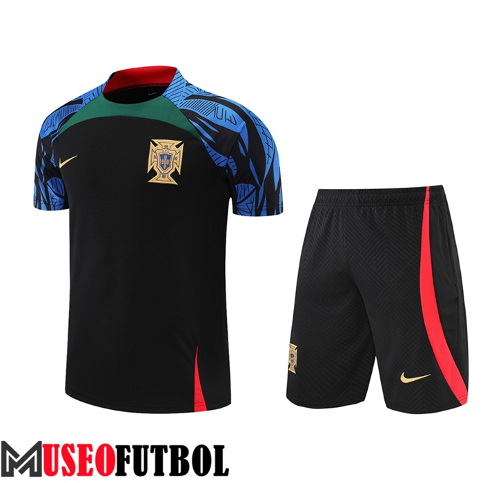 Camiseta Entrenamiento + Cortos Portugal Negro/Azul 2022/2023