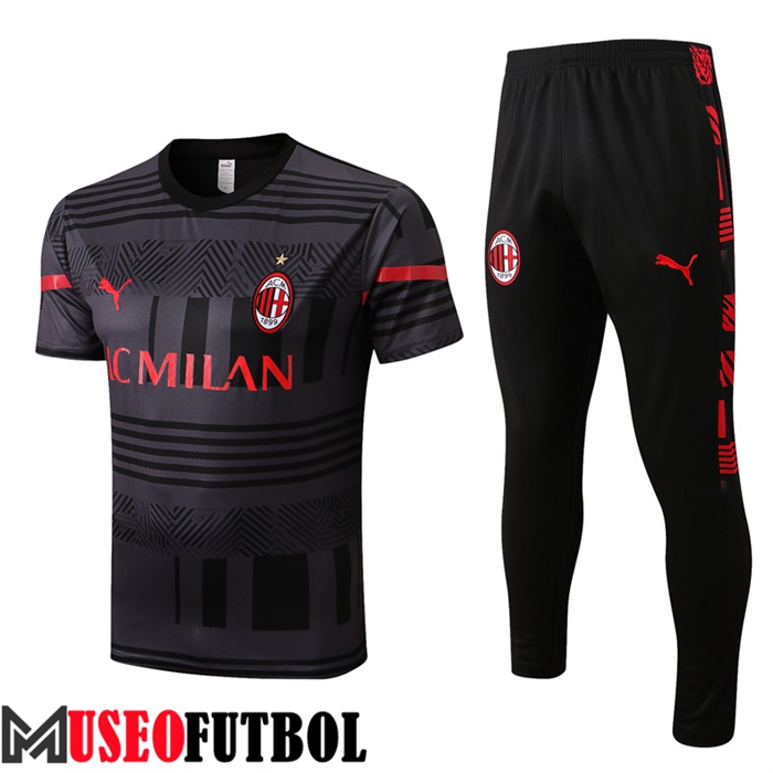 Camiseta Entrenamiento + Pantalones AC Milan Negro 2022/2023