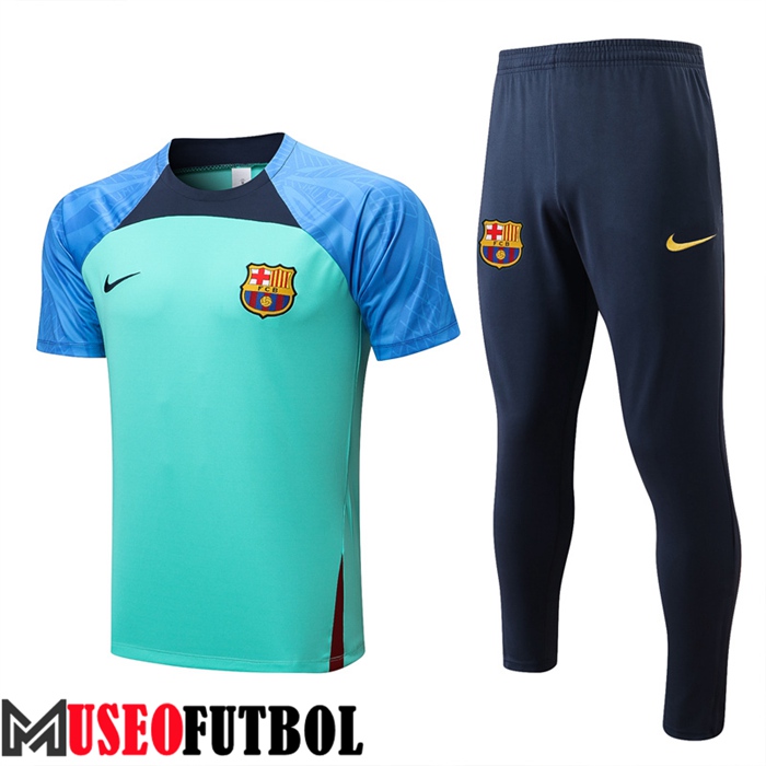 Camiseta Entrenamiento + Pantalones FC Barcelona Azul/Verde 2022/2023