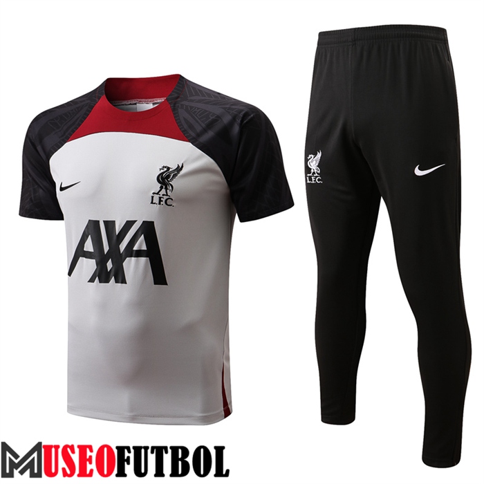 Camiseta Entrenamiento + Pantalones FC Liverpool Negro/Blanco 2022/2023