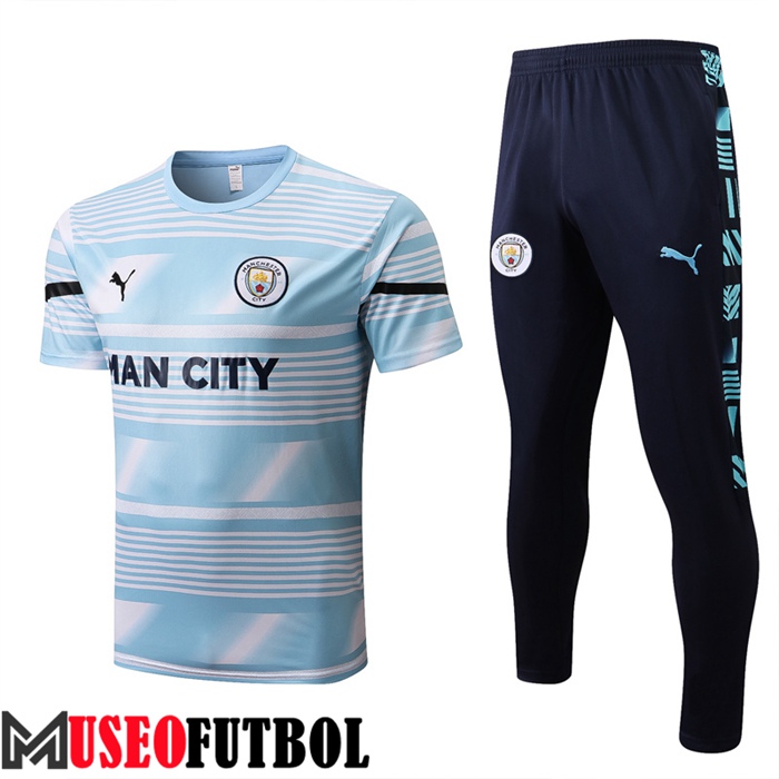 Camiseta Entrenamiento + Pantalones Manchester City Azul/Blanco 2022/2023