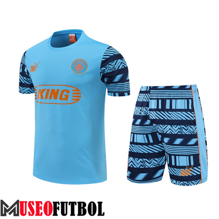 Camiseta Entrenamiento Manchester City + Cortos Azul 2022/2023