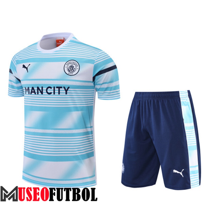 Camiseta Entrenamiento Manchester City + Cortos Azul/Blanco 2022/2023