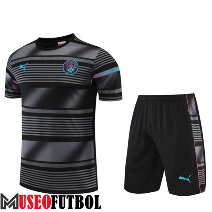 Camiseta Entrenamiento Manchester City + Cortos Negro 2022/2023