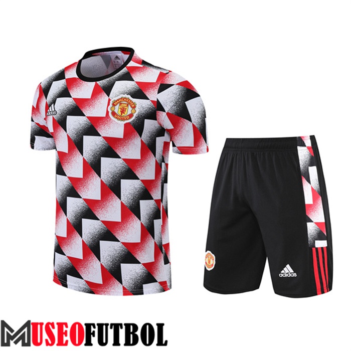 Camiseta Entrenamiento Manchester United + Cortos Negro/Rojo 2022/2023