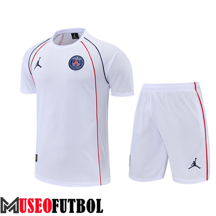 Camiseta Entrenamiento Jordan PSG + Cortos Blanco 2022/2023