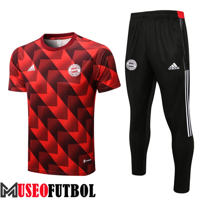 Camiseta Entrenamiento Bayern Munich + Pantalones Negro/Rojo 2022/2023