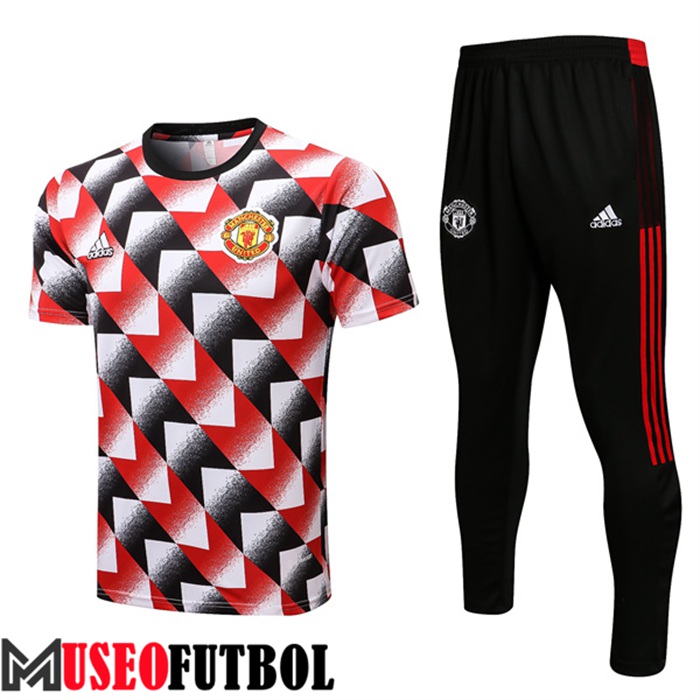 Camiseta Entrenamiento Manchester United + Pantalones Rojo/Negro 2022/2023