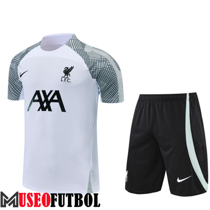 Camiseta Entrenamiento + Cortos FC Liverpool Blanco 2022/2023