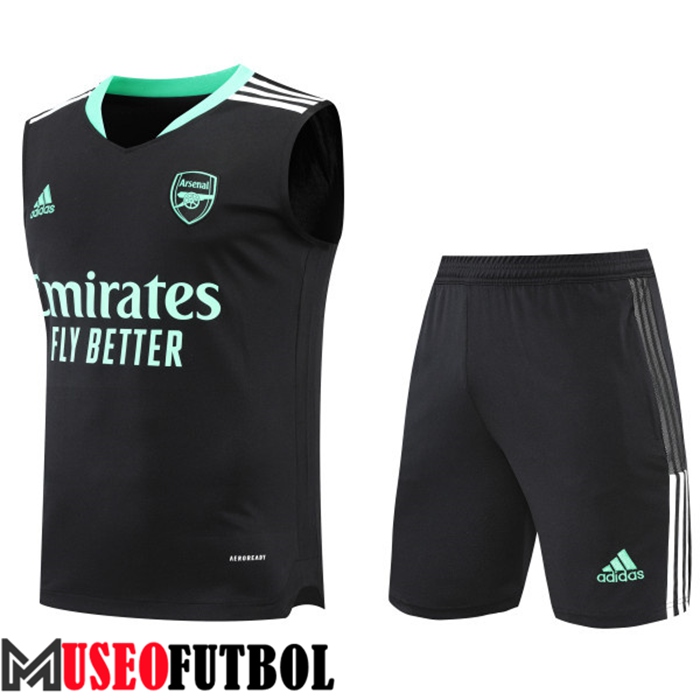 Camiseta Entrenamiento Sin mangas + Cortos Arsenal Negro 2022/2023