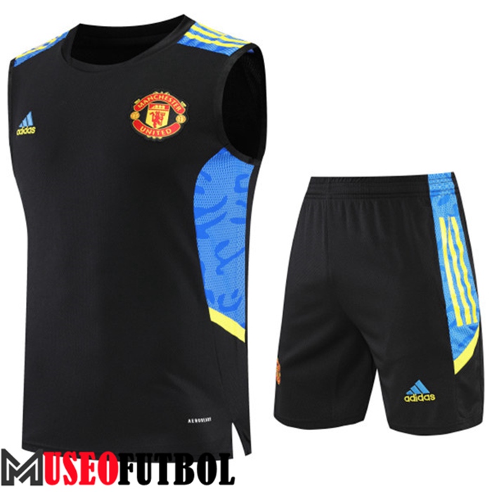 Camiseta Entrenamiento Sin mangas + Cortos Manchester United Negro/Azul 2022/2023