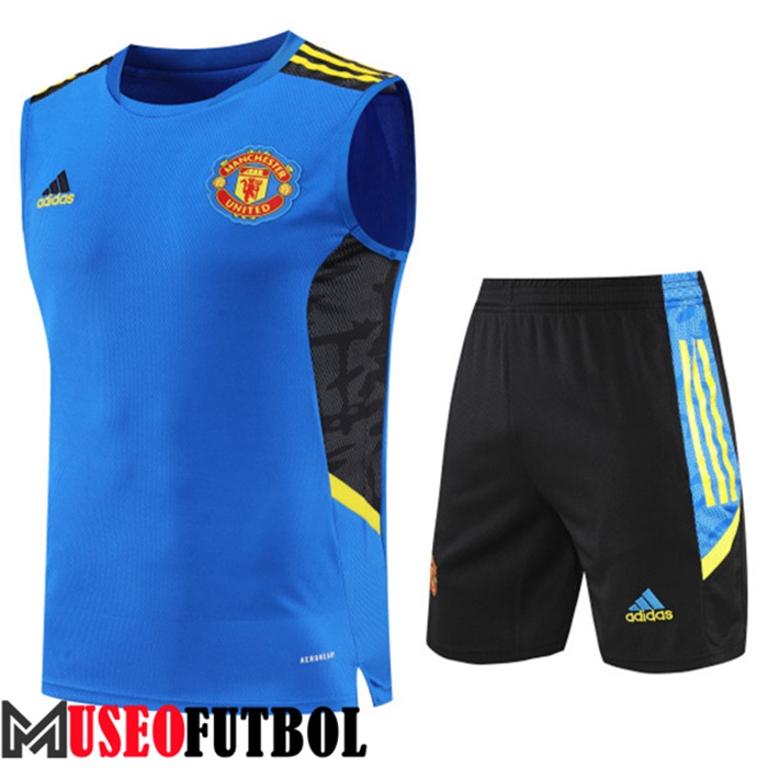 Camiseta Entrenamiento Sin mangas + Cortos Manchester United Azul 2022/2023