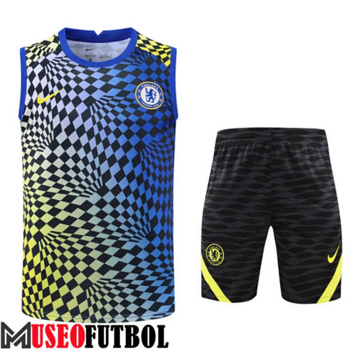 Camiseta Entrenamiento Sin mangas + Cortos FC Chelsea Azul/Amarillo 2022/2023